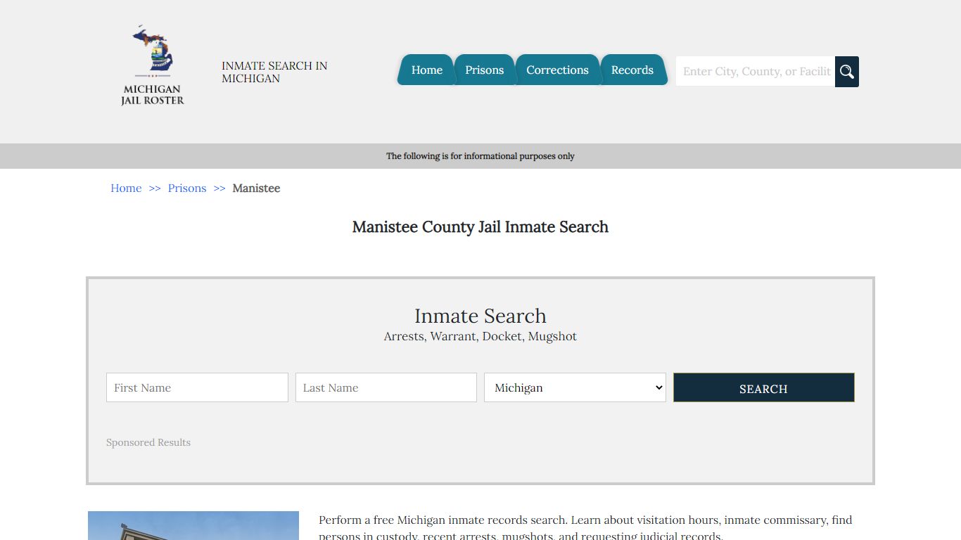 Manistee County Jail Inmate Search | Michigan Jail Roster