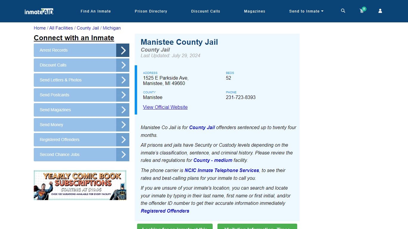 Manistee County Jail - Inmate Locator